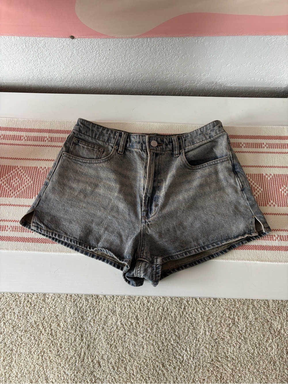 PacSun Faded Gray High-Rise Denim Shorts